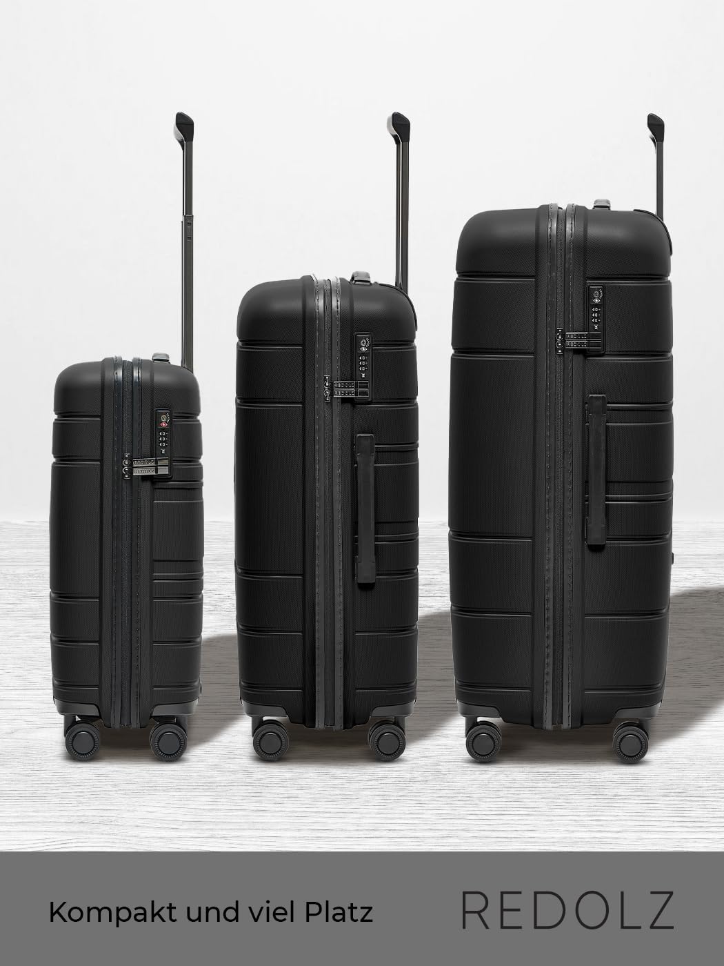 Essentials 11 3-SET 4 Rollen Kofferset 3-teilig, Schwarz Kofferset (3-teilig)