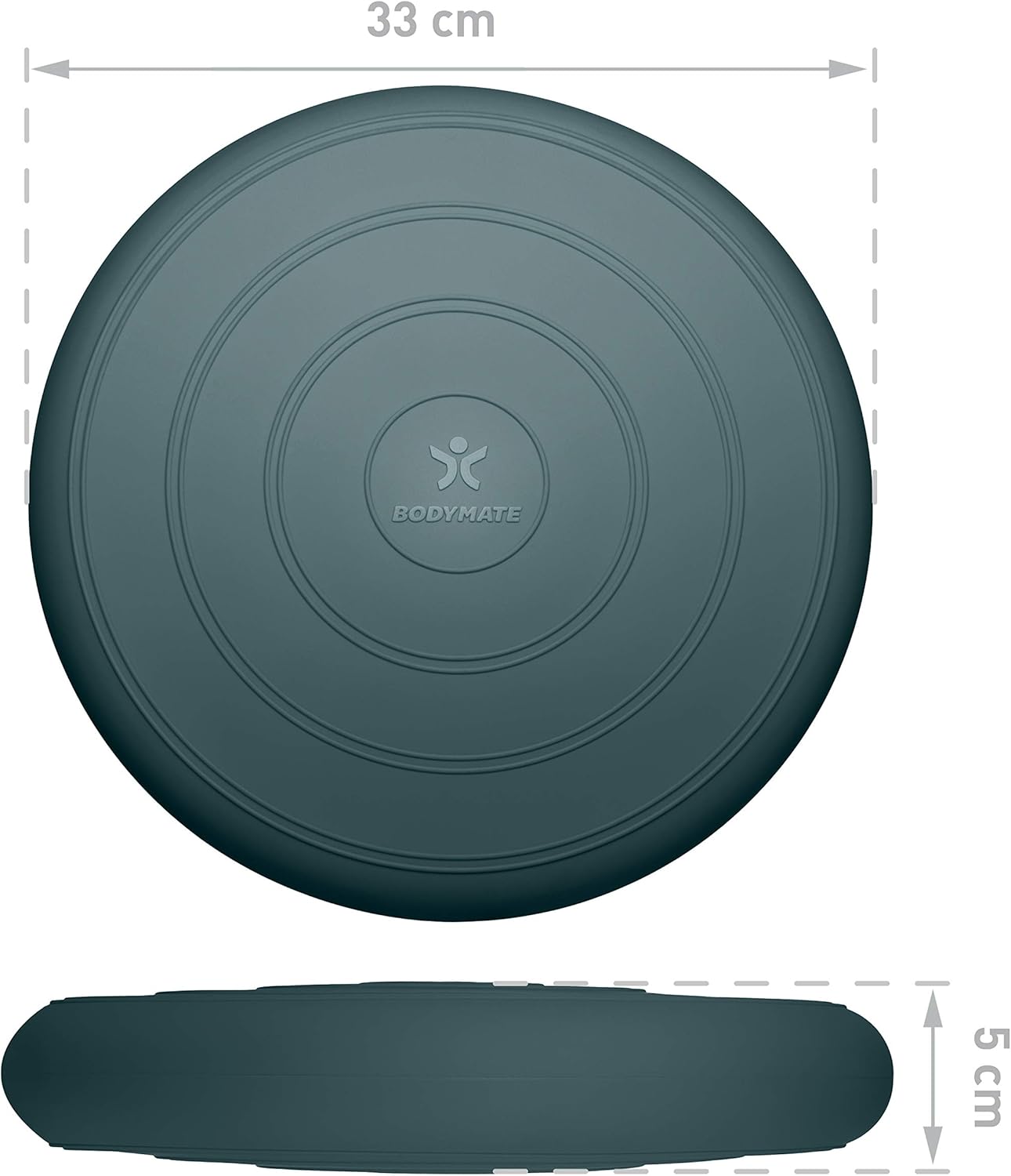 Ballsitzkissen Comfort mit Pumpe, GRAU-BLAU
