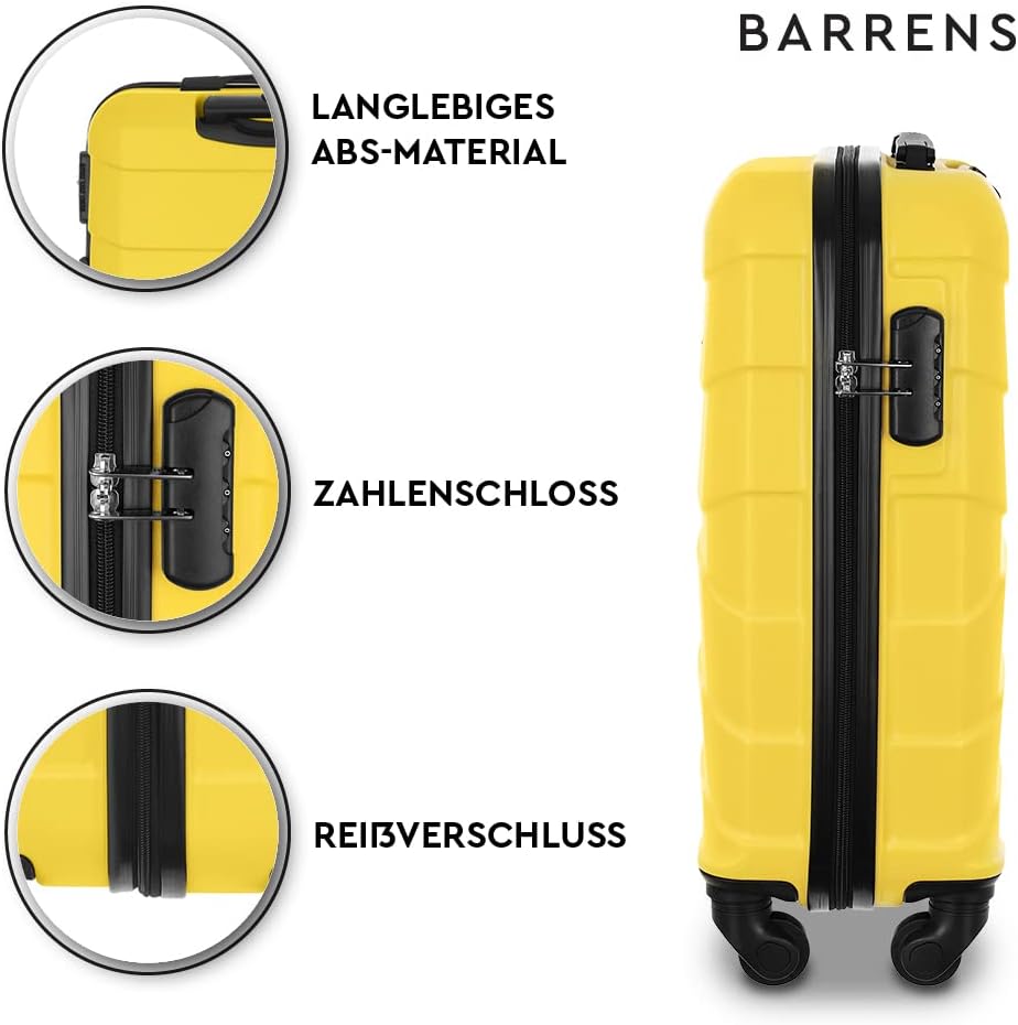Reisekoffer mit Zahlenschloss, mittel - L / Gelb