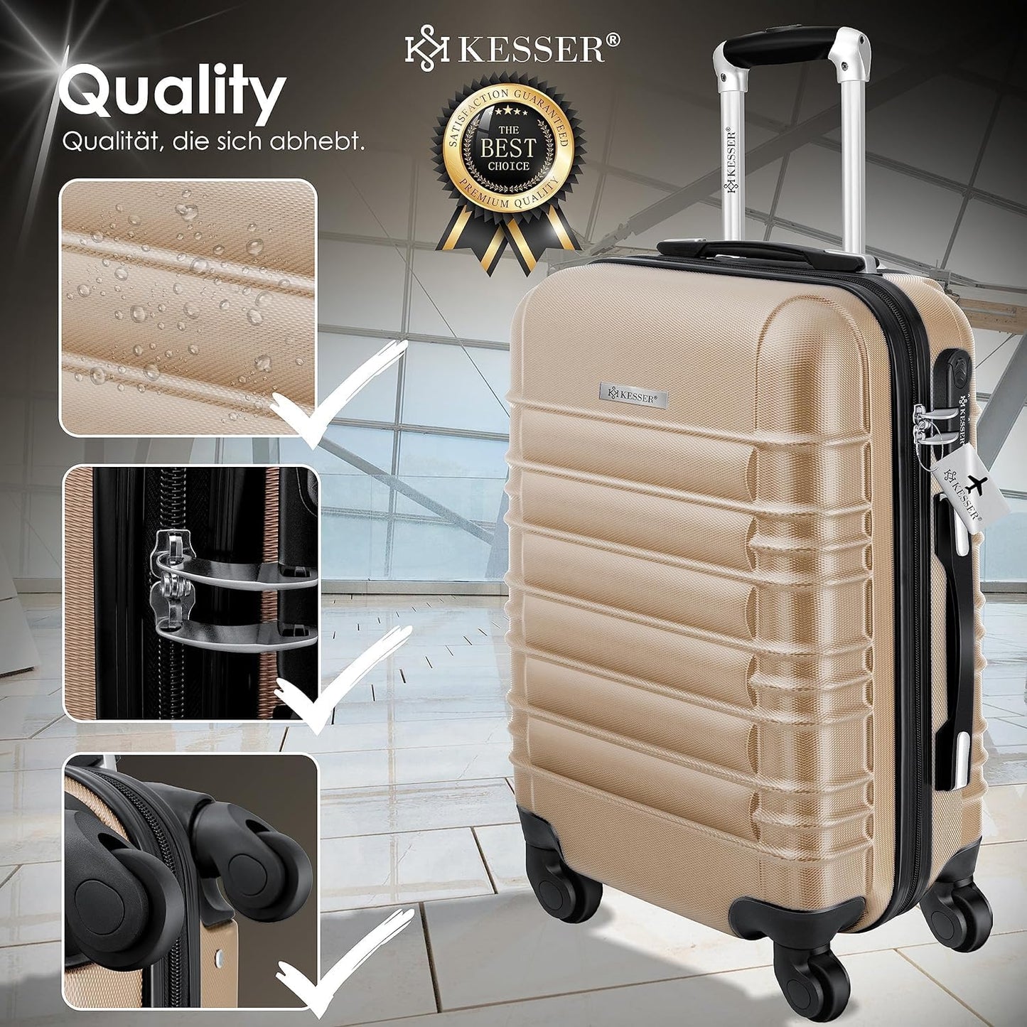 Handgepäck-Reisekoffer, Handgepäck 55cm - 55L Champagne