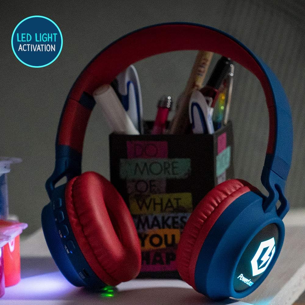 Kinderkopfhörer Bluetooth, Blau/Rot-N