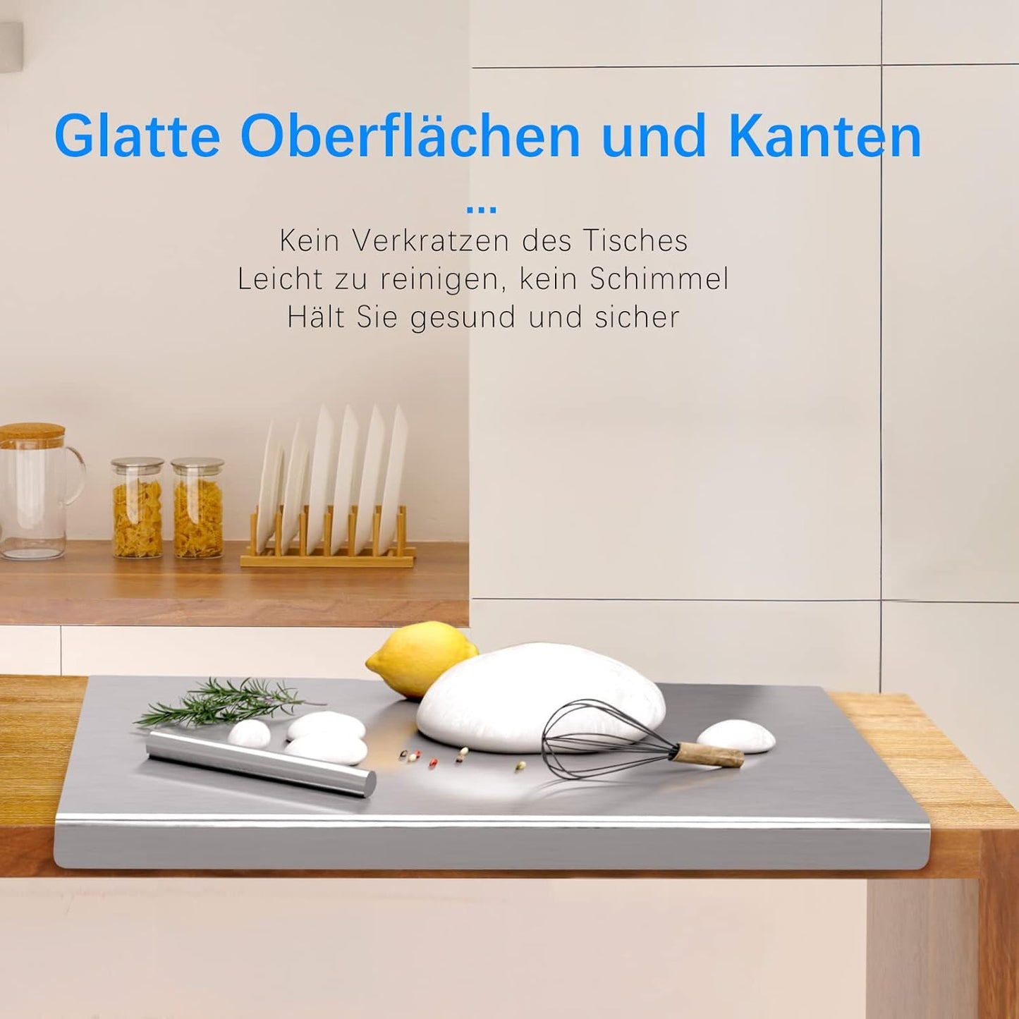 Edelstahl-Schneidebrett mit Anschlagkante