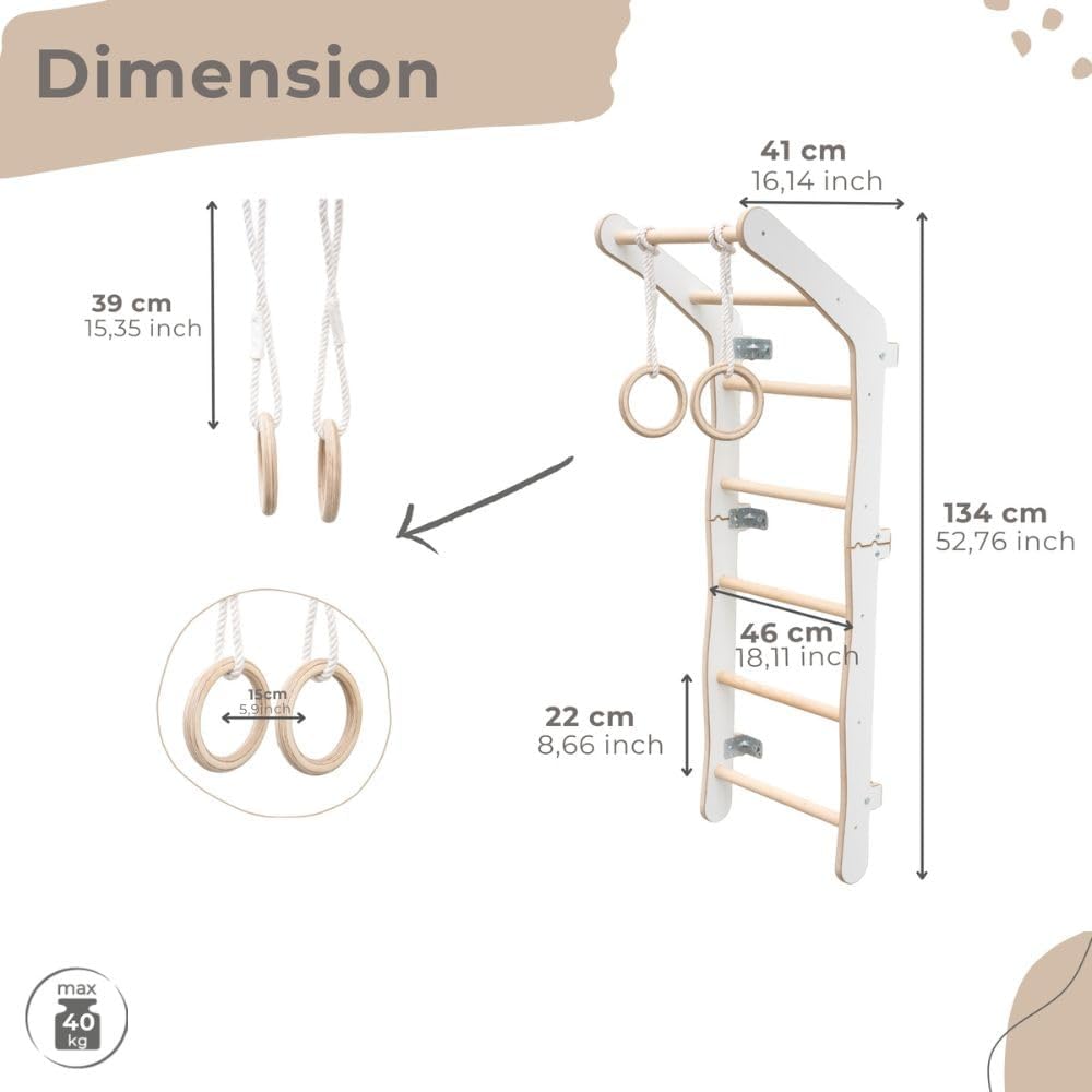 Indoor Klettergerüst mit Ringen für Kinder