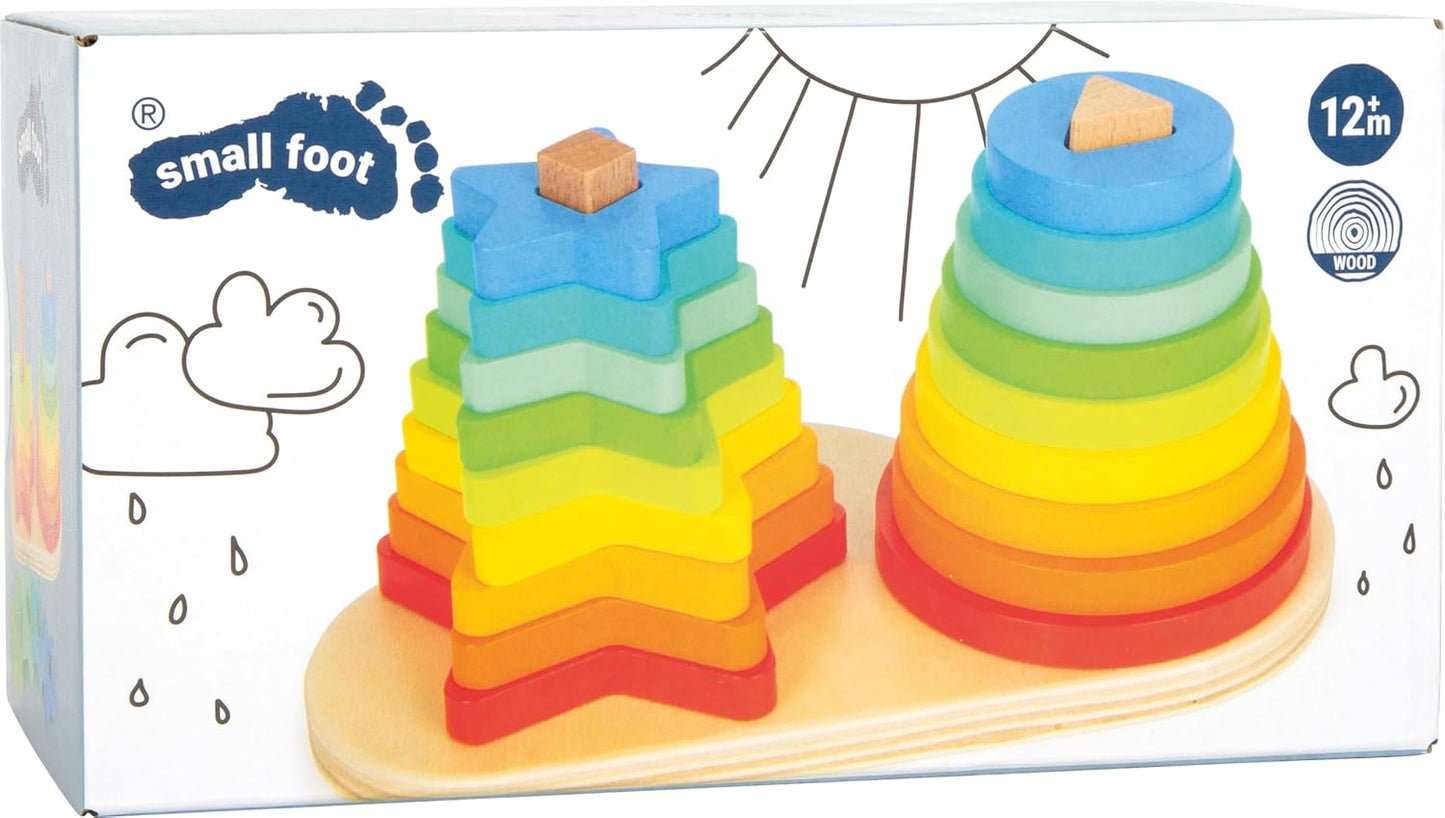 Steckspiel Regenbogen für Kleinkinder ab 12 Monaten, Steck-und Stapelspiel