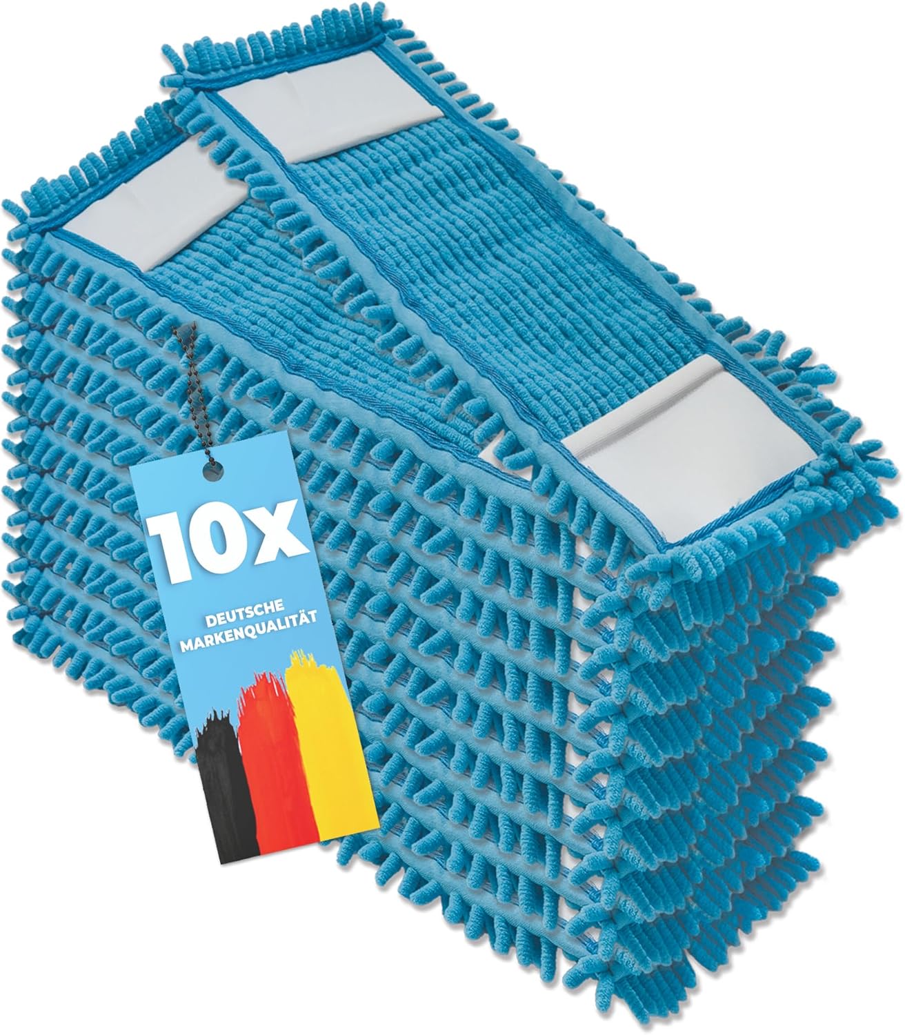 Chenille Wischmopp Ersatzbezüge (10 Stück, 40 cm), 10 Chenille Blau - 40cm