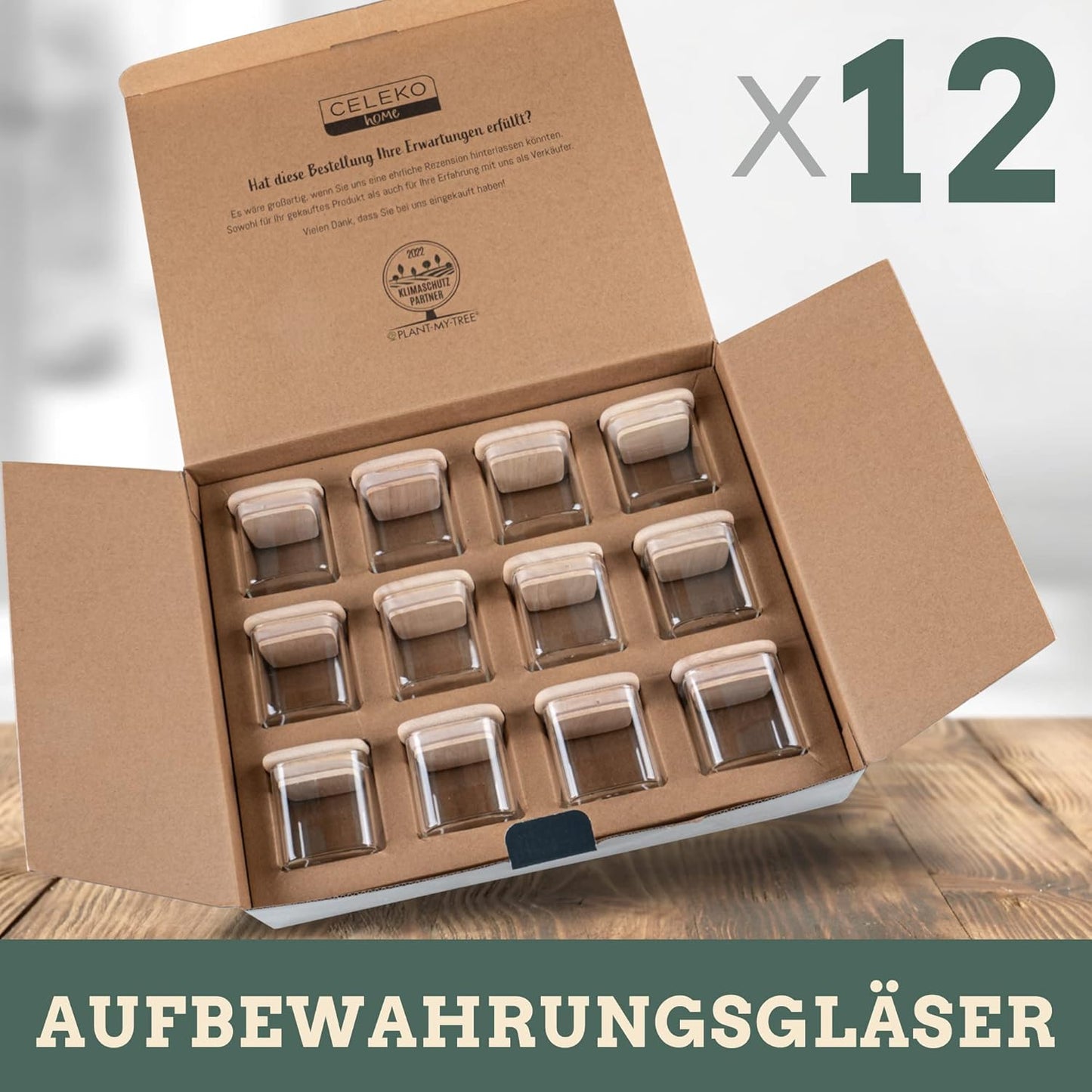 12 Stück Stapelbare Gewürzgläser, 270.0 Milliliter, Quadratisch, 12, 12 x 150 ml