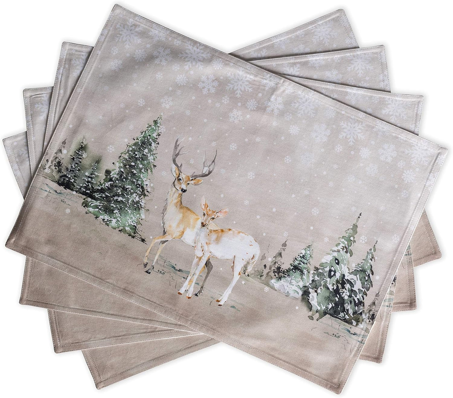 Tischset 4er-Set mit Reh-Design, 01 - Deer in The Woods