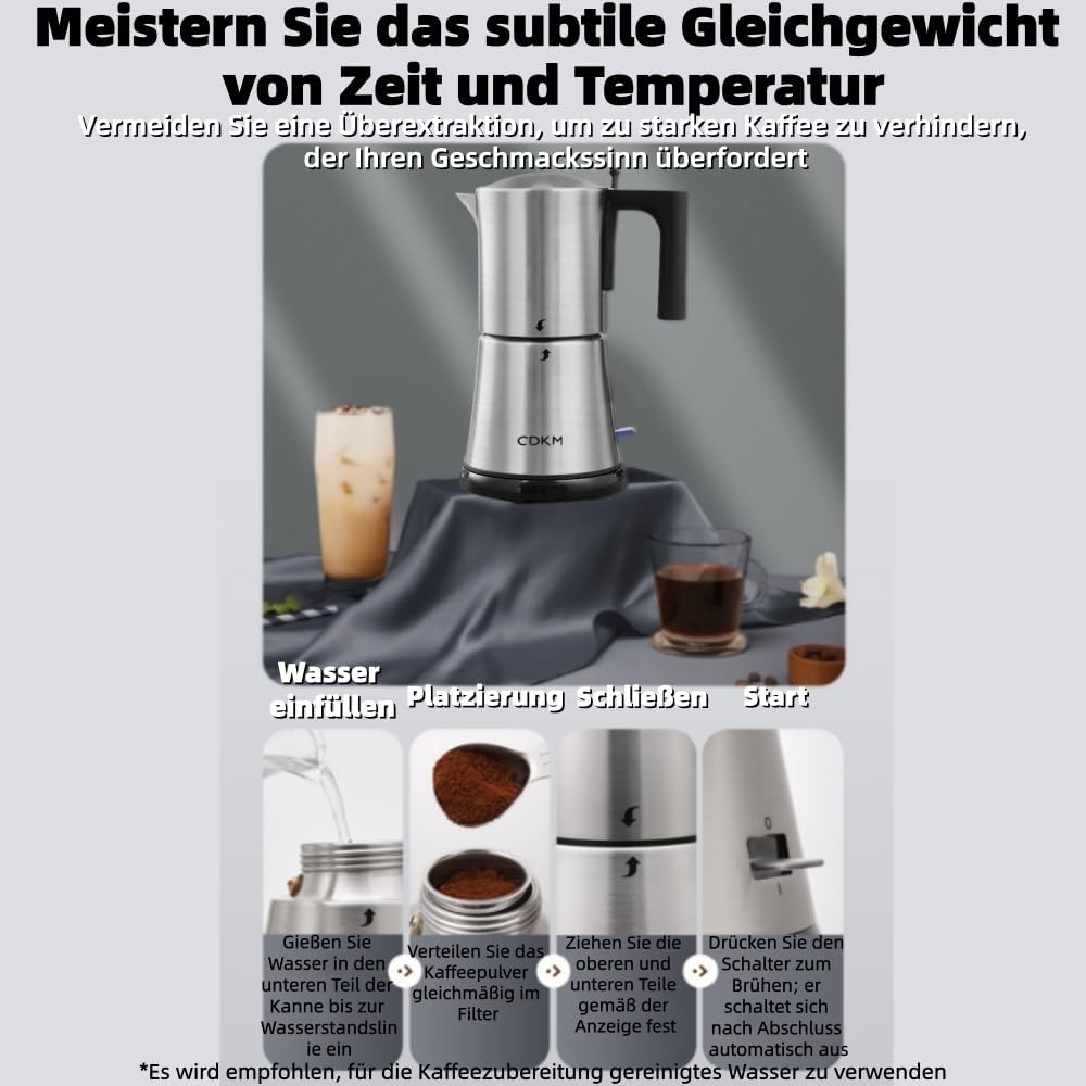 Elektrische Mokkakanne MC-70A, 3-6 Tassen, automatische Abschaltung