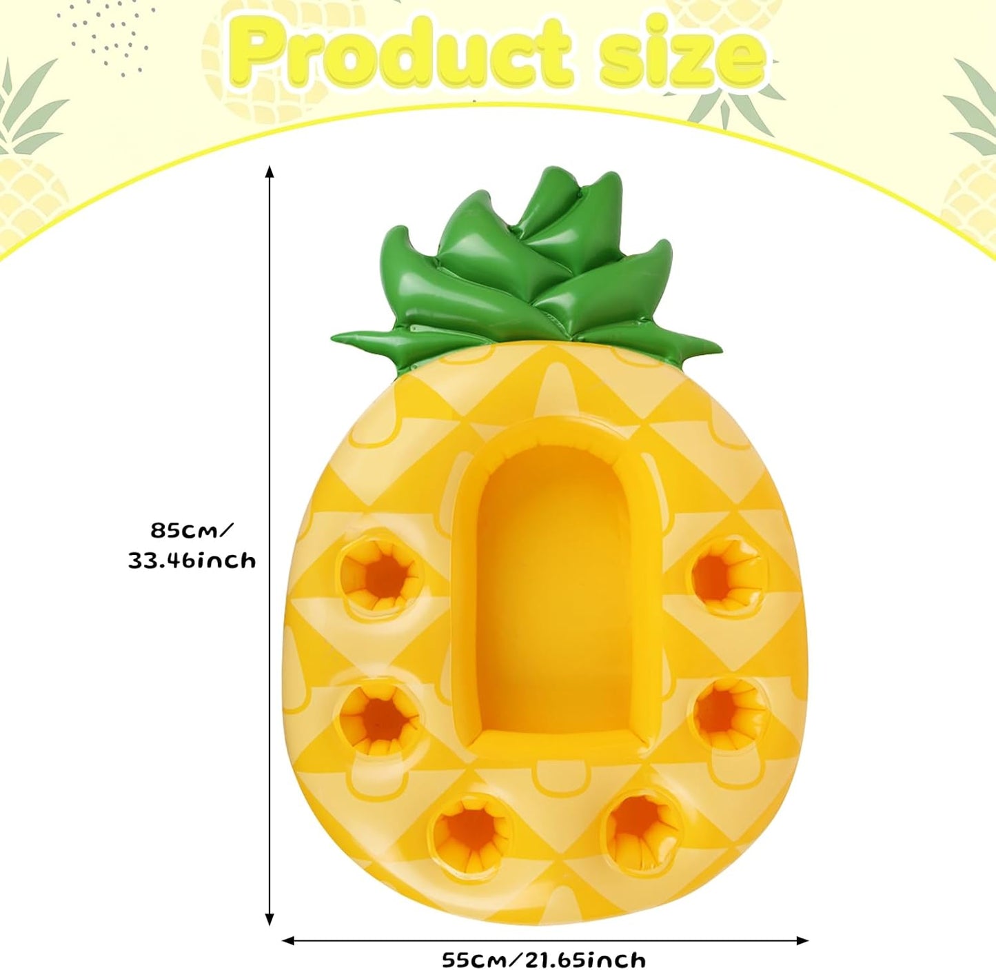 Aufblasbare Ananas Poolbar mit Getränke- und Snackhalter, Ananas