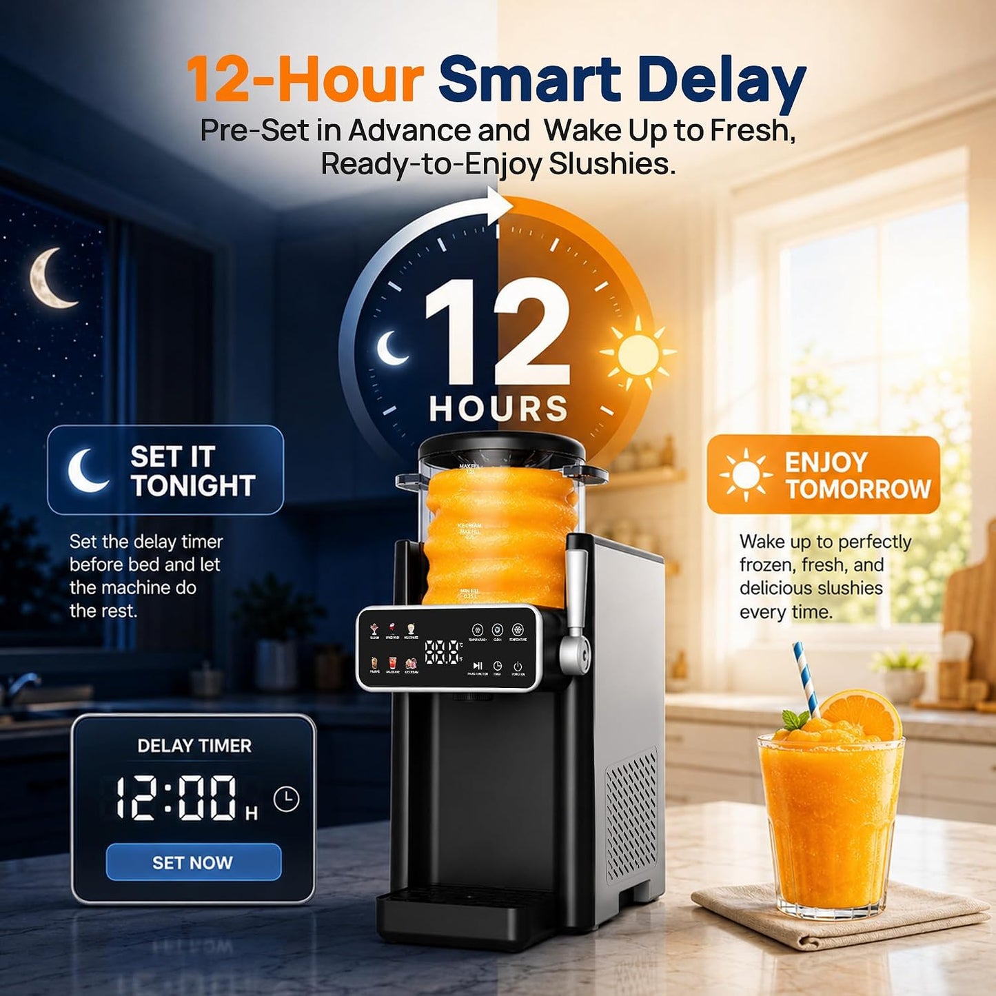 Slushie Maschine SBL-2506 mit Vorwahltimer & 6 Voreinstellungen, Black
