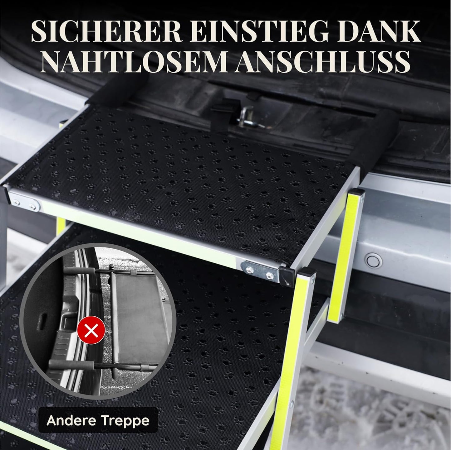Faltbare Hundetreppe mit Antirutsch-Einsatz, 4