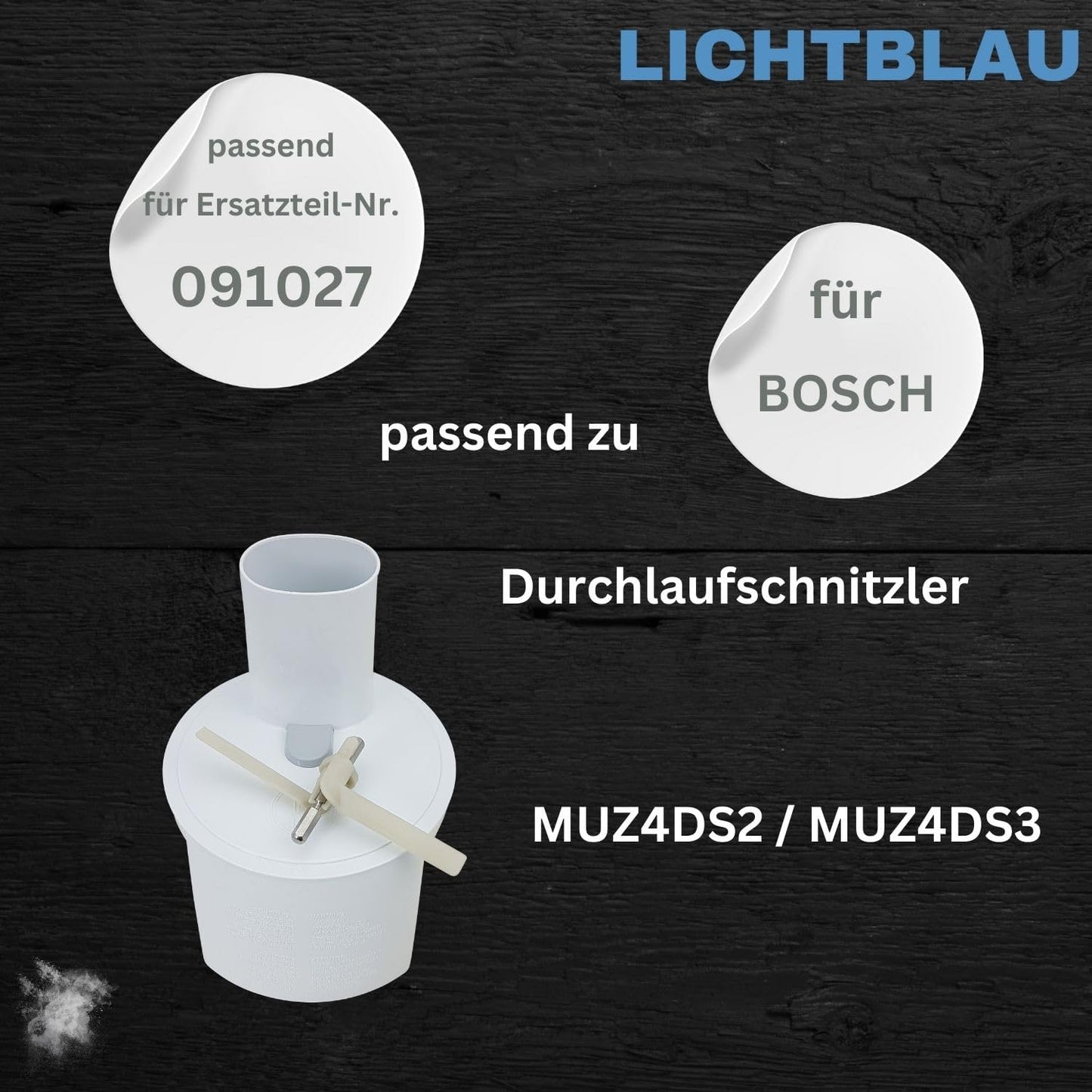 2er-Set Durchlaufschnitzler für Bosch Küchenmaschine MUM4 & MUM8, 2 x 091027
