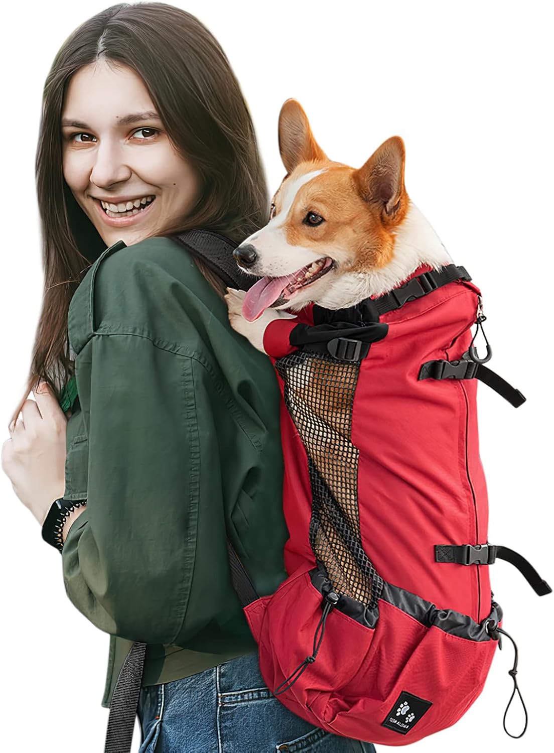 Hundetragerucksack, XL Rot