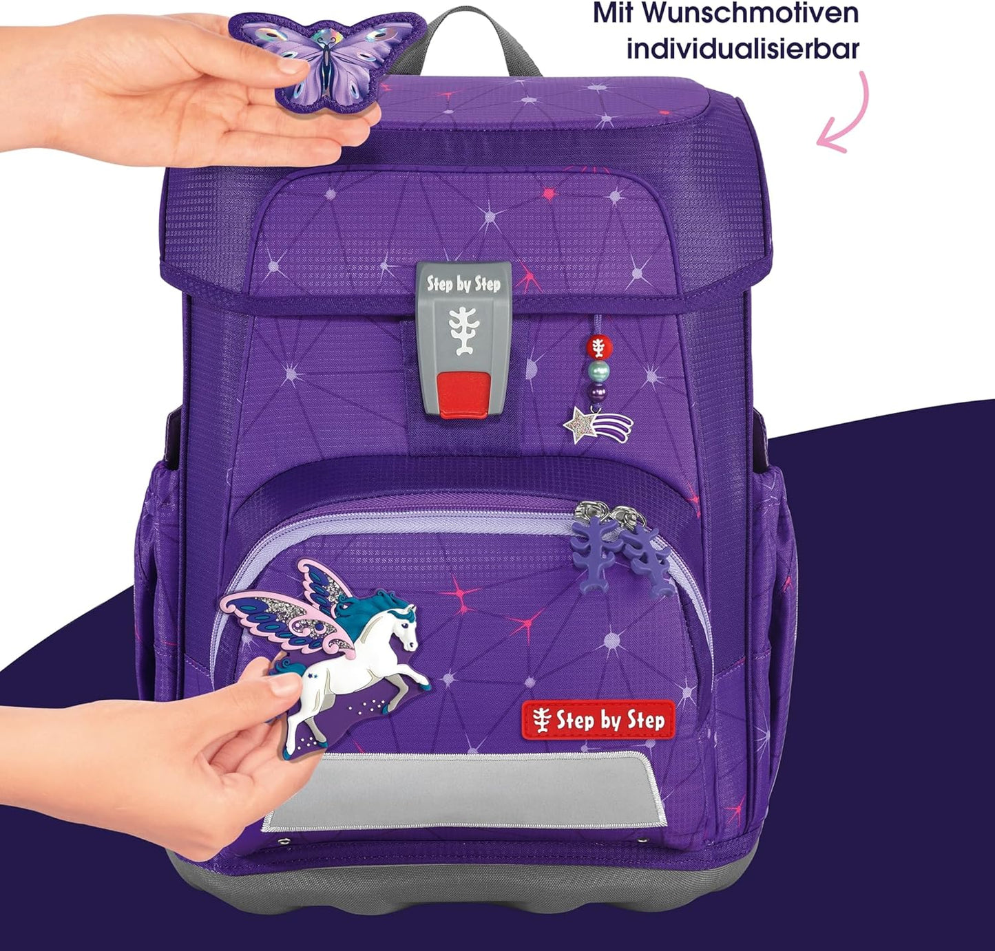 5-teiliges Schulranzen-Set Cloud, Dreamy Pegasus - Lila - Grau