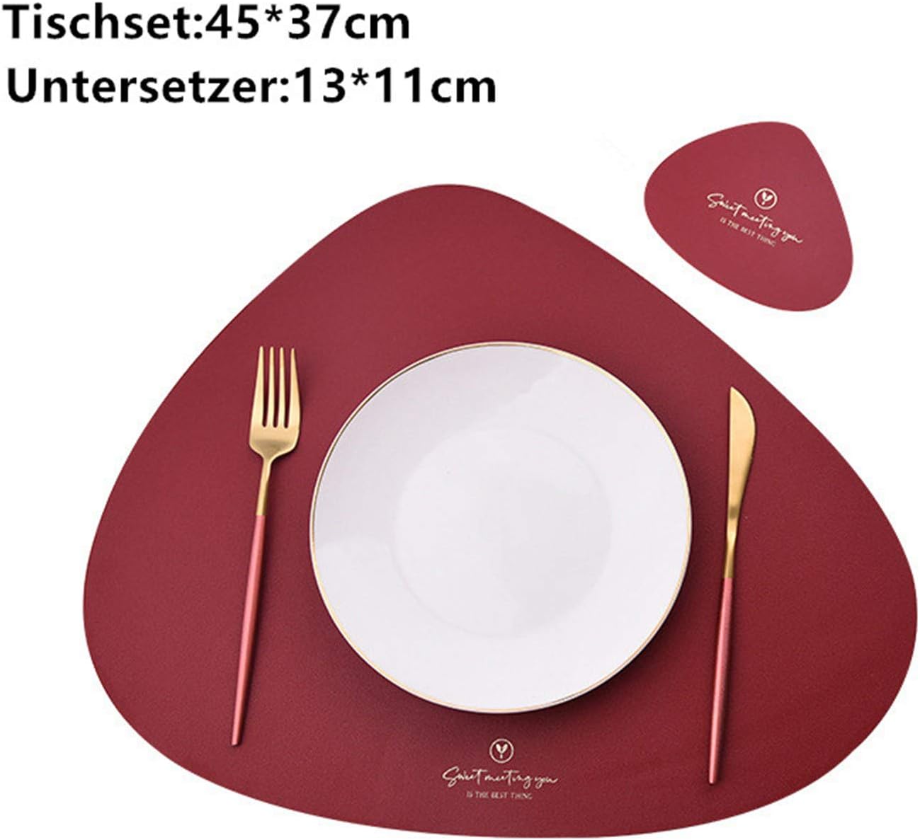 4-teiliges Platzset und Untersetzer-Set, Beige, 4er