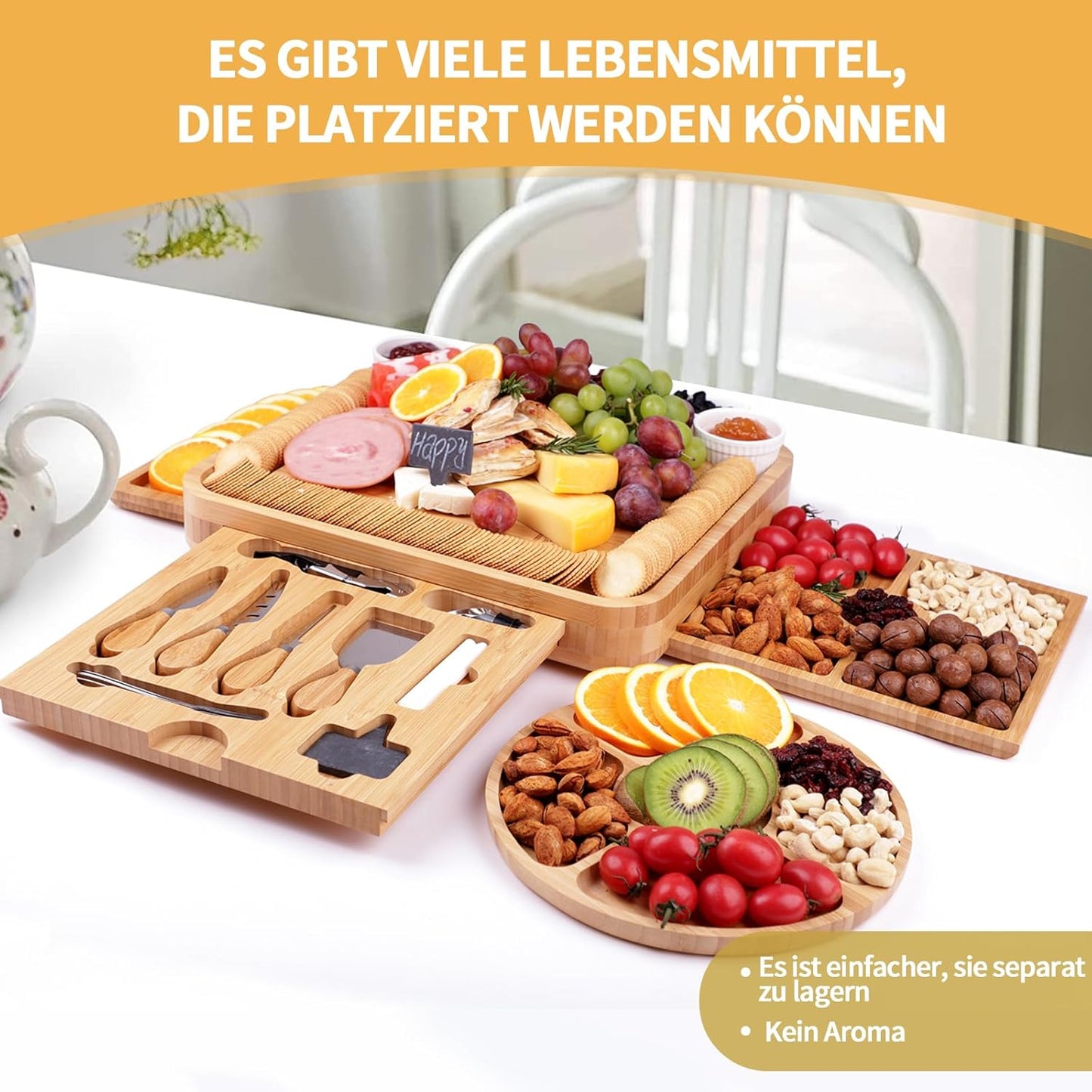 Käsebrett mit Messer-Set