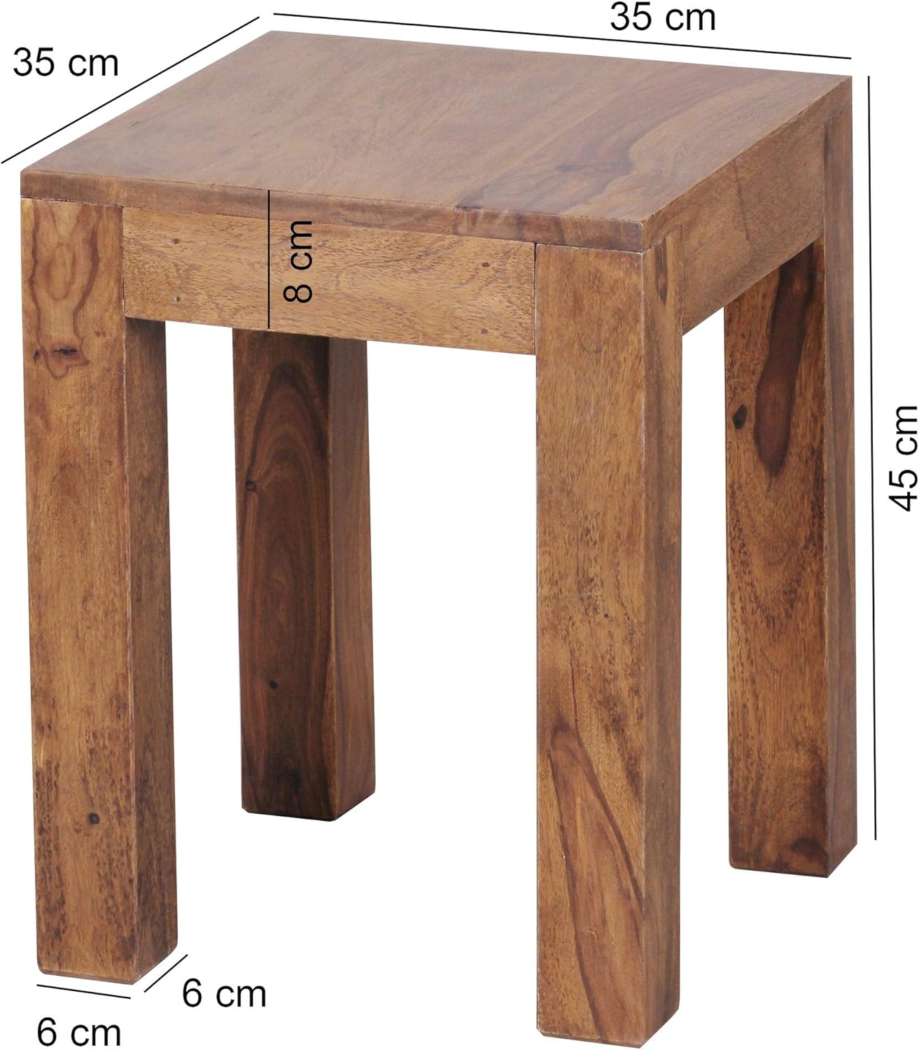 Massivholz-Tisch NAKO, Braun 35 x 35 x 45
