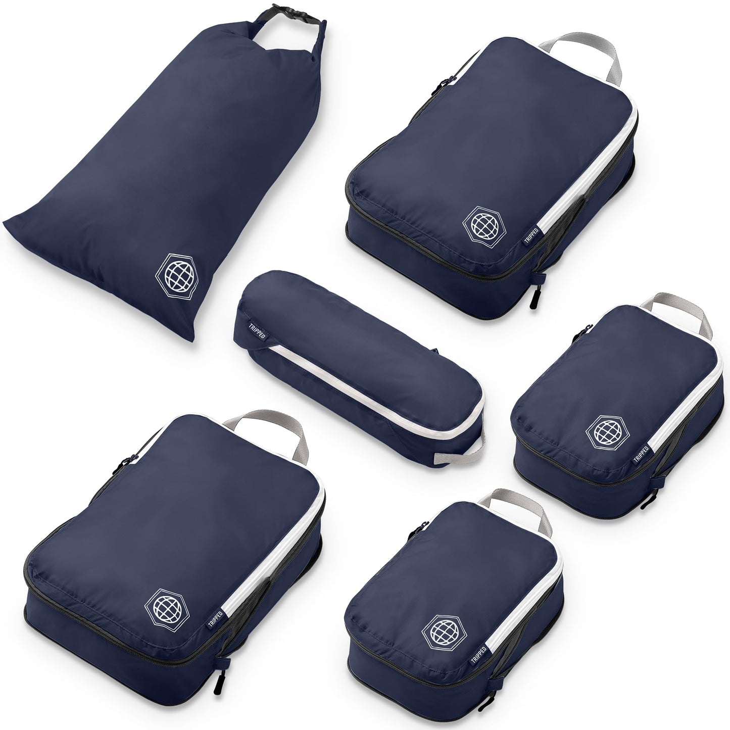 6-teiliges Kompressions-Packwürfel Set, Blau 6Piece