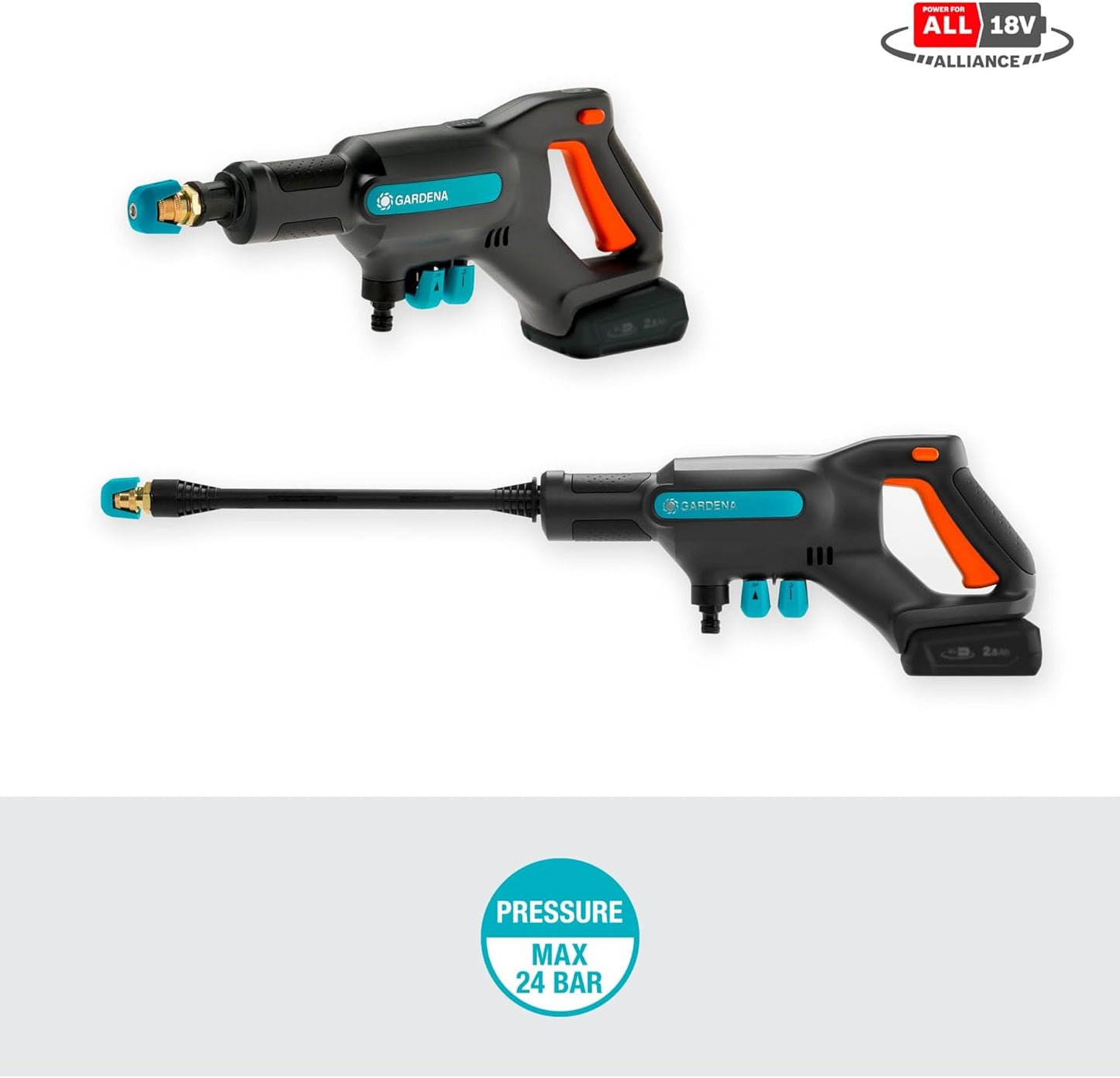 Akku-Mitteldruckreiniger AquaClean 24/18V Set, mit Akku und Zubehör