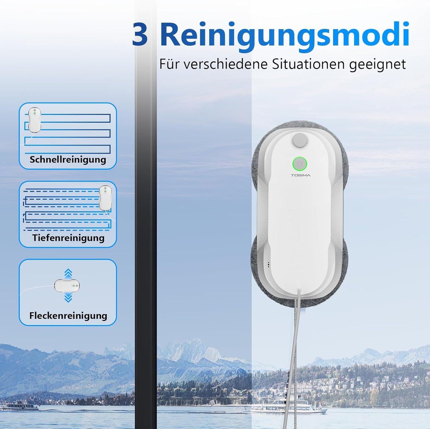 W5 Fensterputzroboter mit Ultraschall-Sprühfunktion, Weiss-w5
