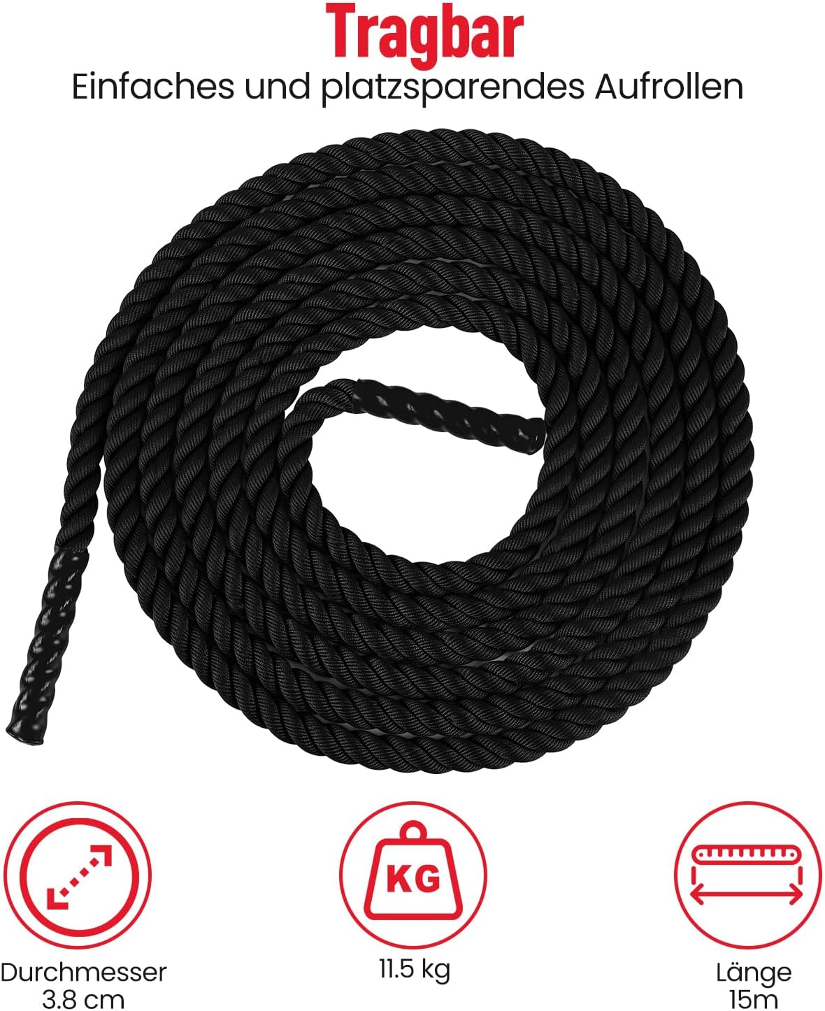 Battle Rope für Kraft- und Ausdauertraining, Battle Rope 15m
