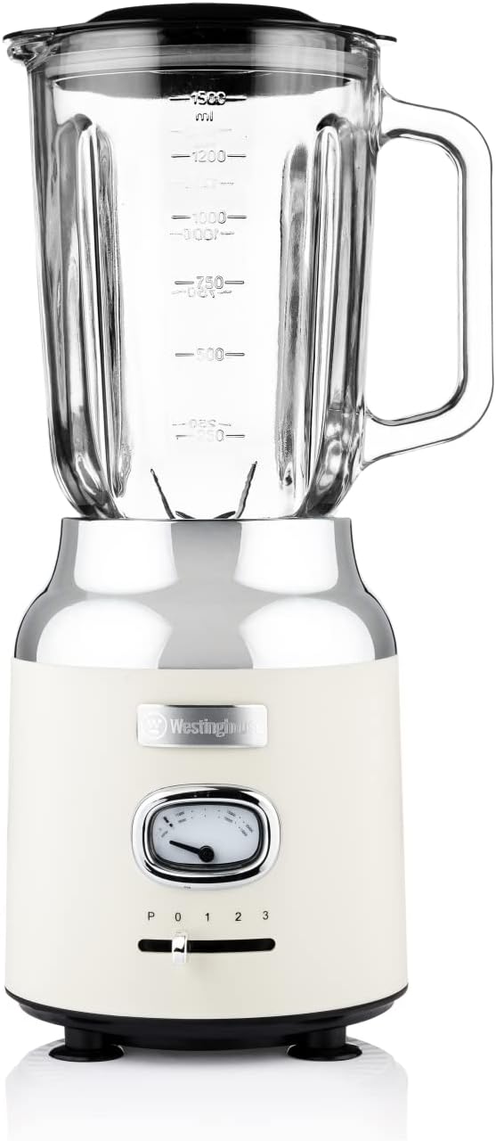 Retro Standmixer mit 1.5L Glasbehälte, Weiss