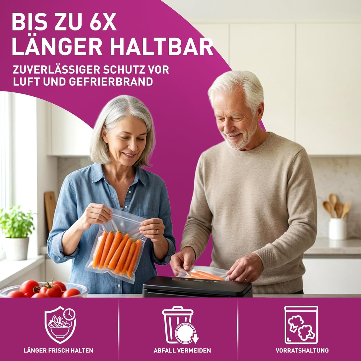 Vakuumierbeutel-Set, 100 Stück, 16 x 25 cm 100 Beutel Transparent