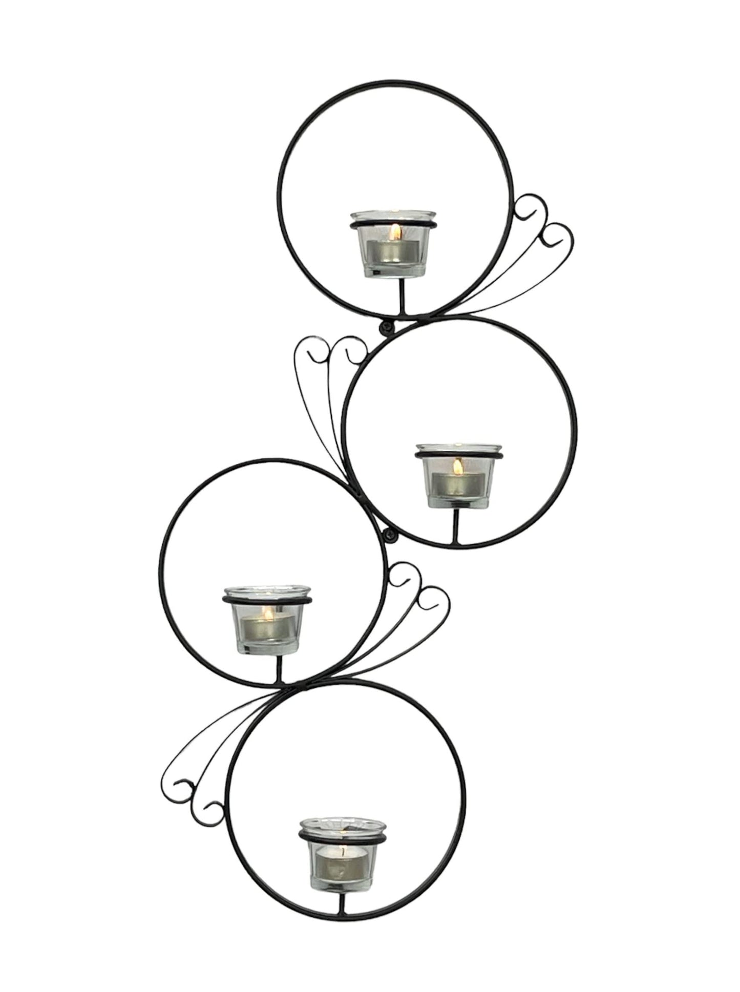 Runder Wandkerzenhalter aus Schmiedeeisen (60 cm)
