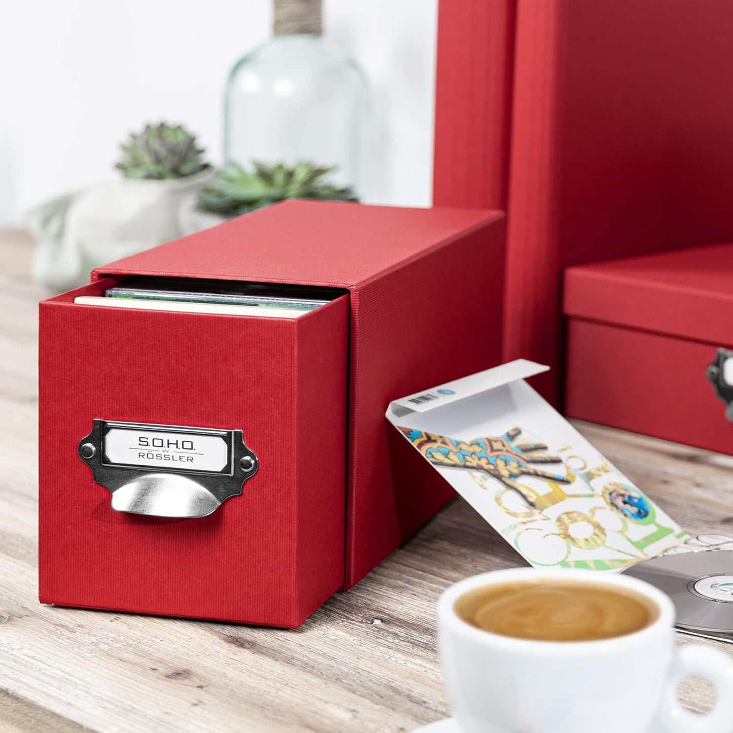 CD-Schubladenbox, Rot