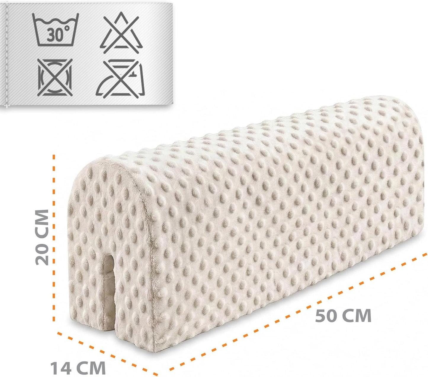 Bettkantenschutz mit abnehmbarem Bezug, Hellbeige 50 cm