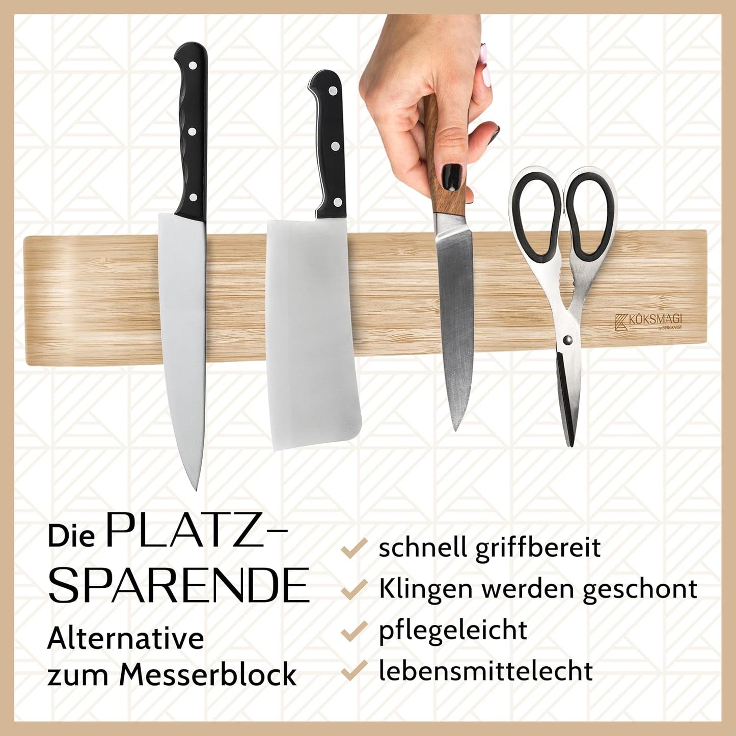Magnetleiste, 50 cm Bambus