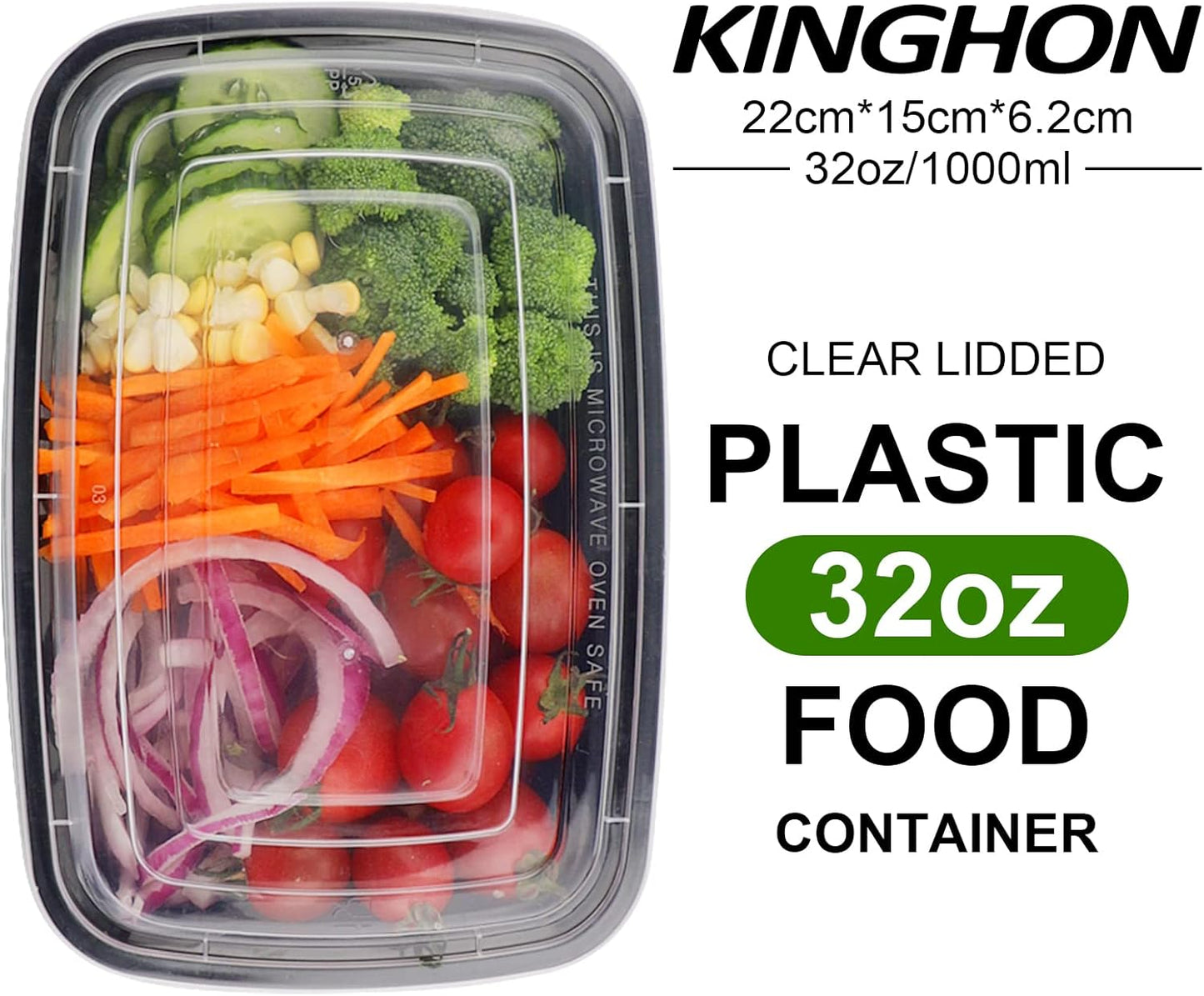 10 x Meal Prep Lebensmittelbehälter, 1 Compartment 10 Pack