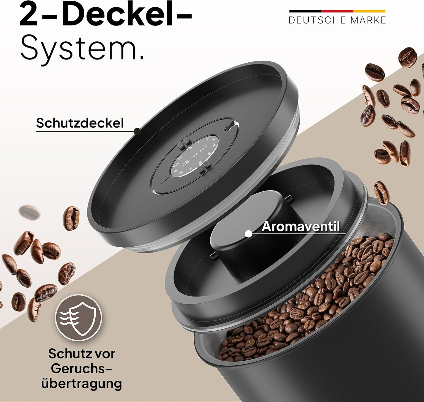 Kaffeedose mit Vakuumverschluss, 1 KG