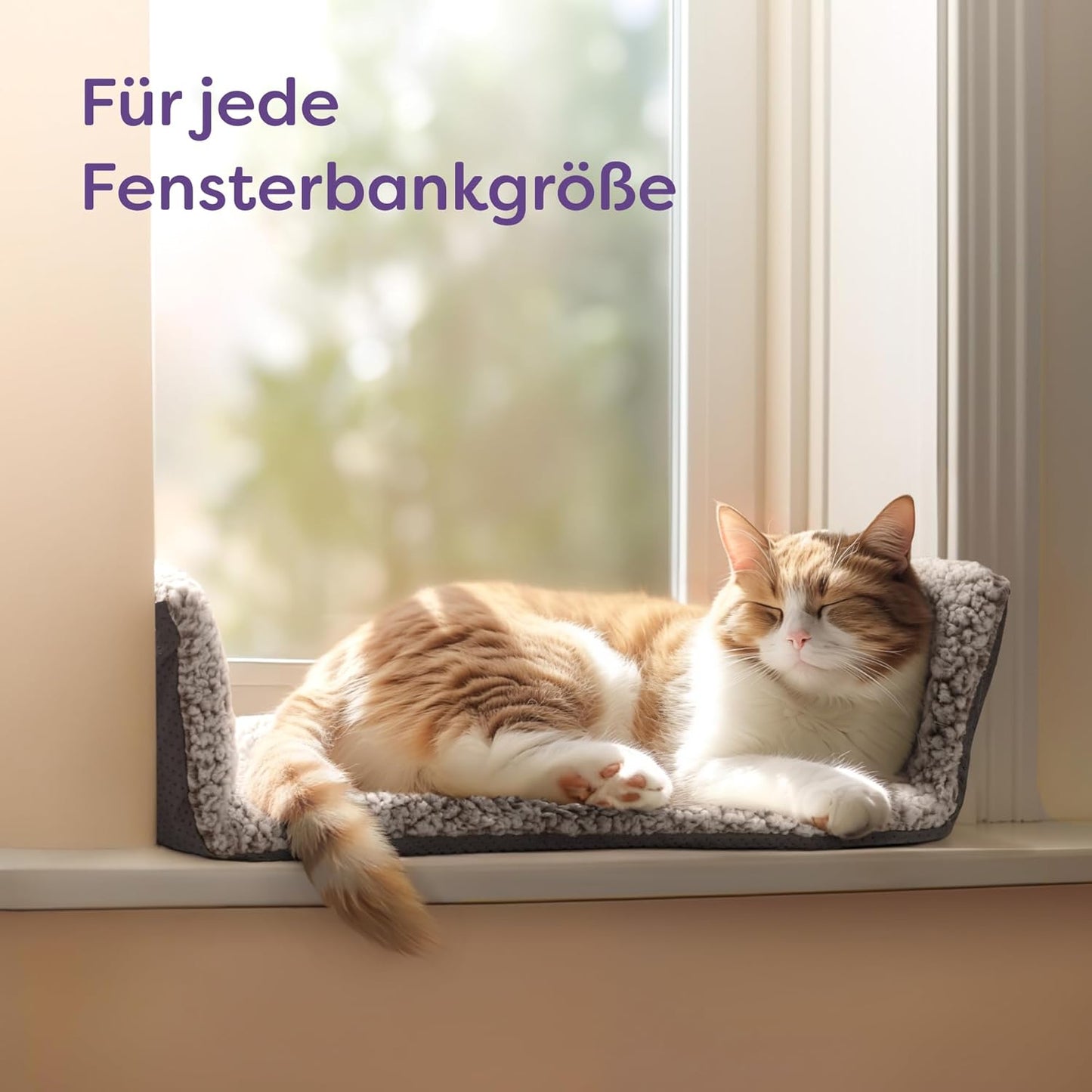 Katzen-Fenstermatte, Grau 90x28cm