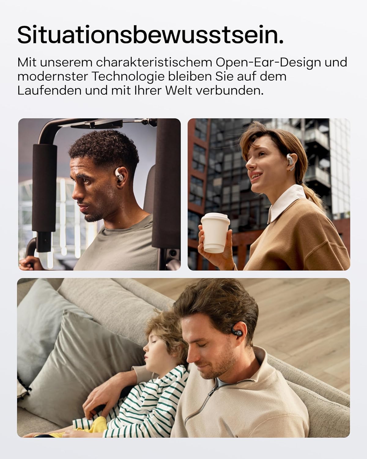 OpenFit 2+, Typ-C-Laden &kabelloses Laden+ Dolby Audio Schwarz