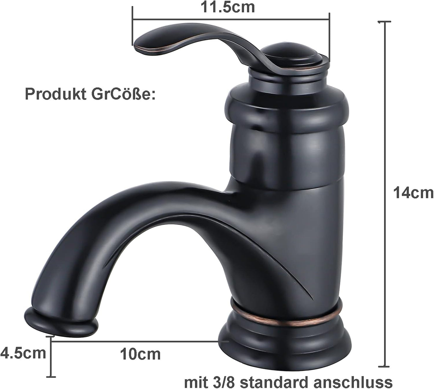 ‎LH-803 Retro Wasserhahn, Schwarz Öl Eingerieben Bronze Gebürsteter
