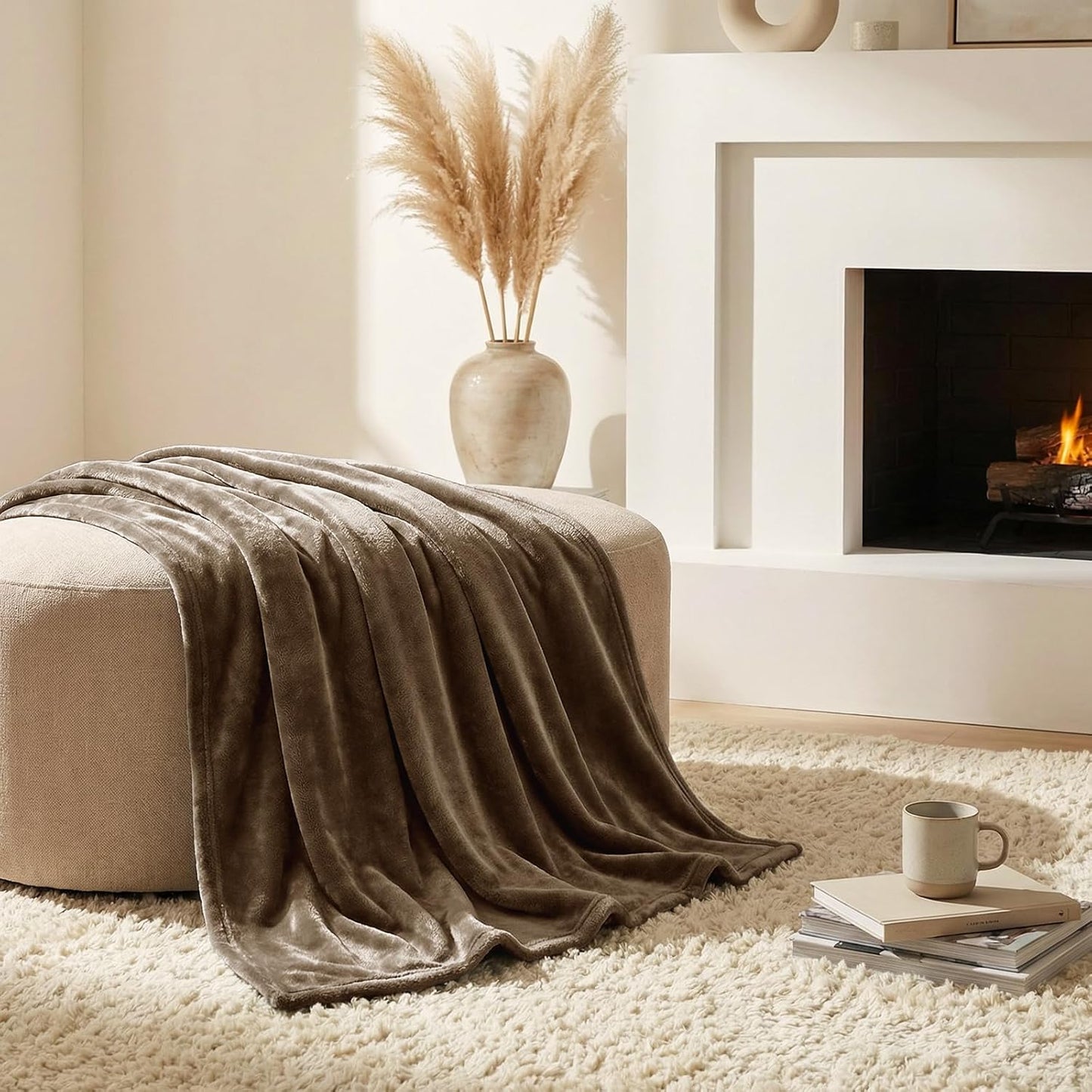 Flauschige Sofa-Decke, 130 x 150 cm Braun