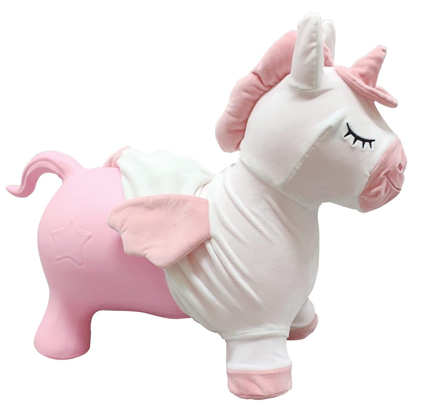 Aufblasbares Hüpf-Einhorn mit Pumpe, Einhorn - Mit Hülle _A
