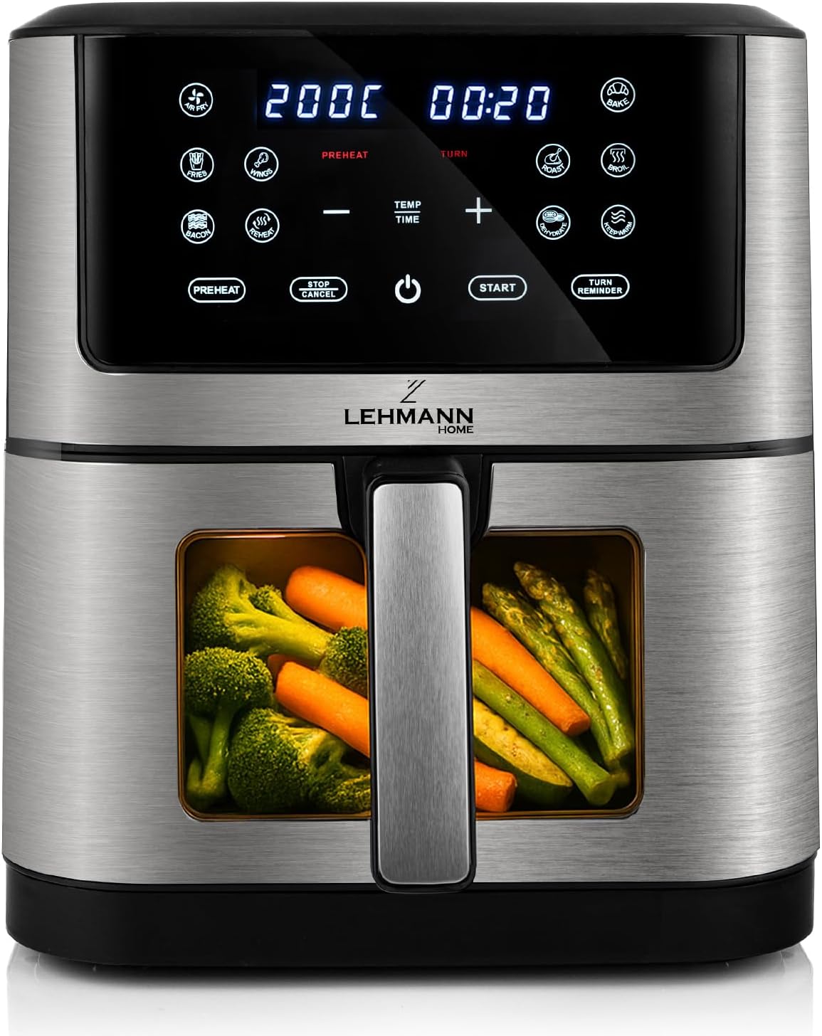 Heissluftfritteuse Air Fryer ‎LHODF-1435 mit Sichtfenster, 12 Programmen & Timer, 8L mit Sichtfenster v2
