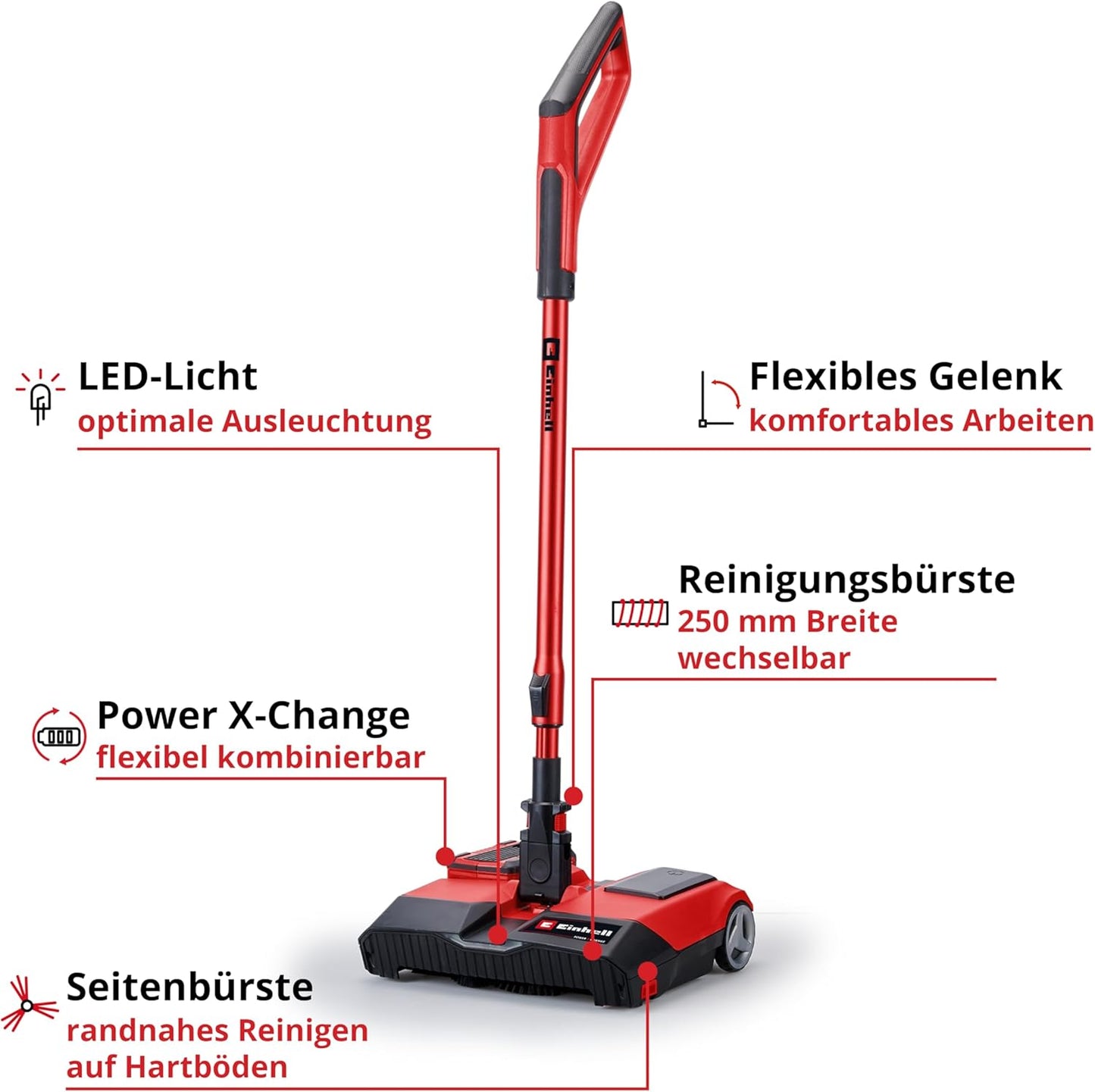 Akku-Kehrbesen TE-FS 18 Li-Solo mit LED-Licht, Akku-Kehrbesen