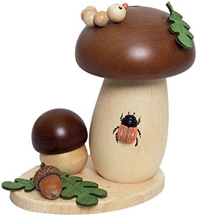Räucherfigur Rauchpilz 14 cm, Marone