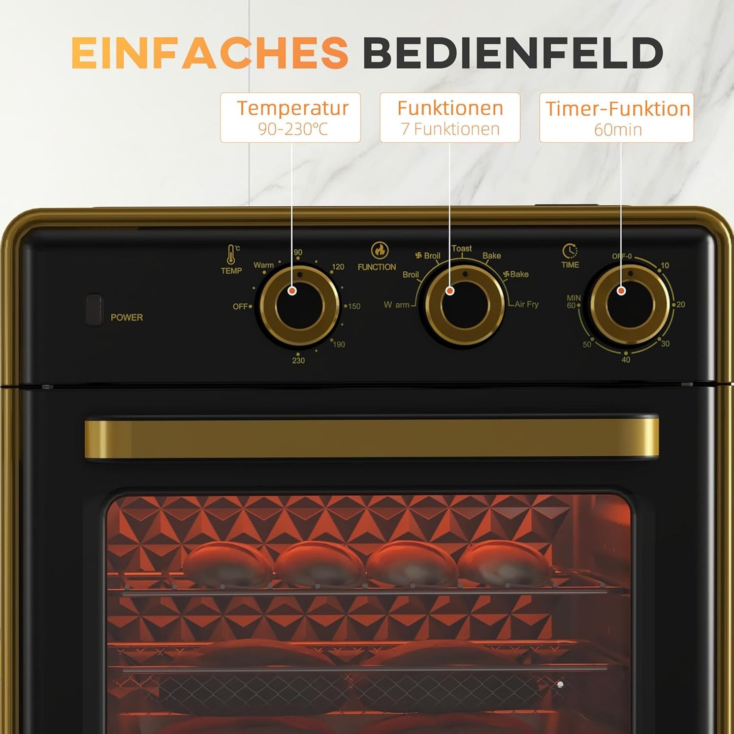 Minibackofen, Schwarz+gold