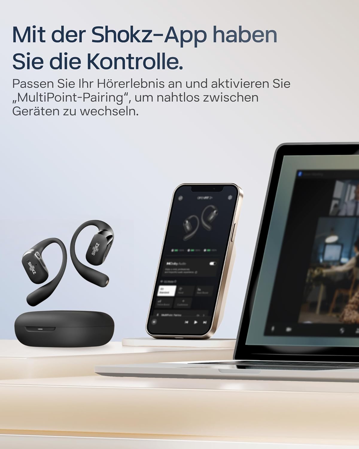 OpenFit 2+, Typ-C-Laden &kabelloses Laden+ Dolby Audio Schwarz