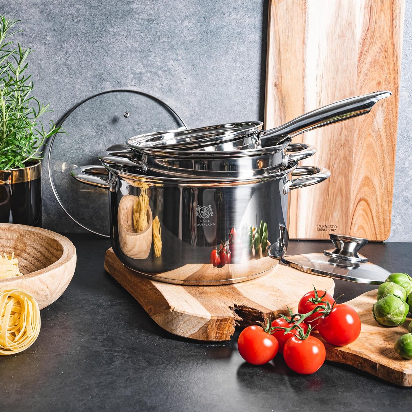 Topfset Induktion Edelstahl (3-teilig) mit Messskala
