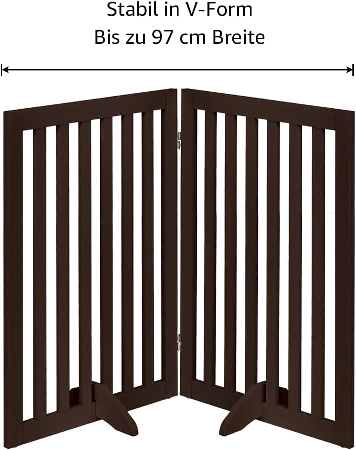 Freistehendes Absperrgitter, faltbar, 2-teilig, Dunkelbraun, 102L x 91H cm, 2-teilig