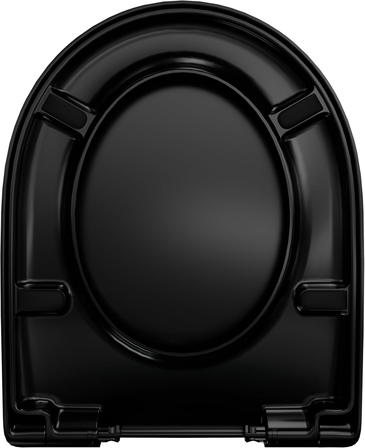 Toilettendeckel D-Form mit Absenkautomatik, Schwarz