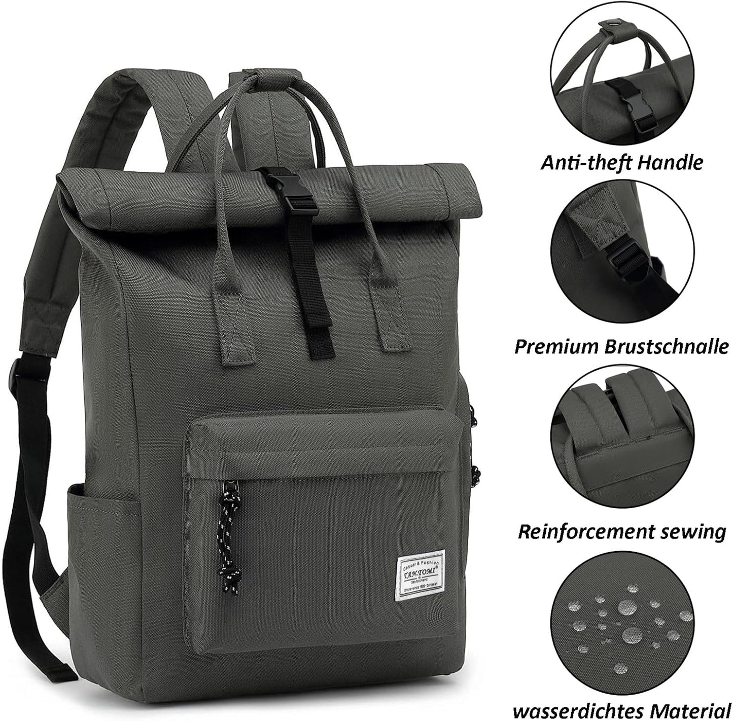 Laptop-Rucksack, Dunkelgrau 01