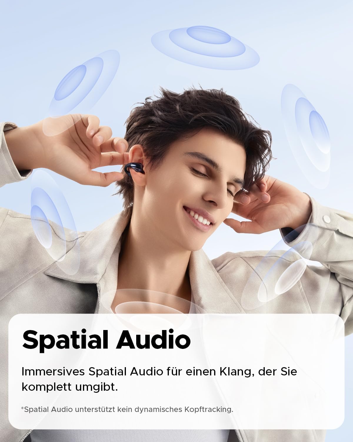 PearlClip Pro Open Ear Bluetooth Kopfhörer, Schwarz