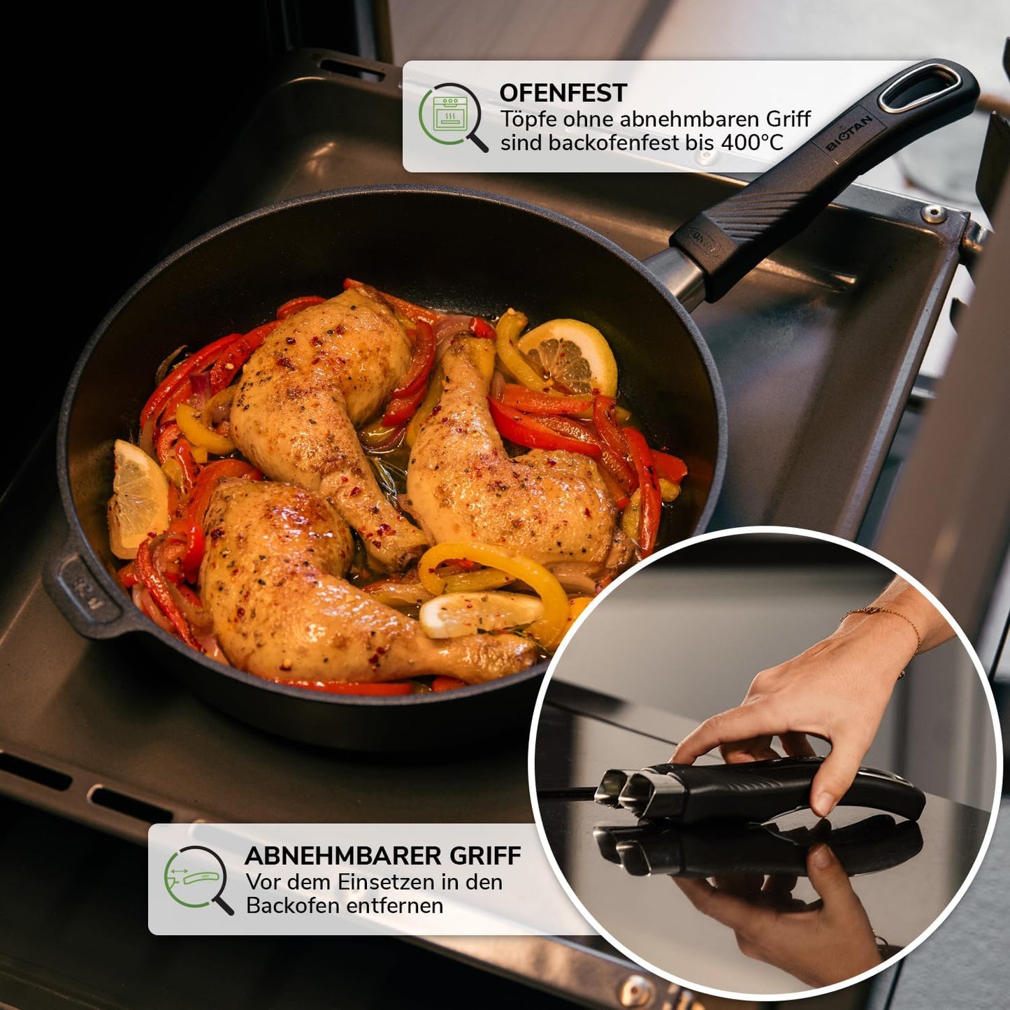 Antihaft Sauteuse Pfanne, induktionsgeeignet, Sauté Pfanne 32ø cm