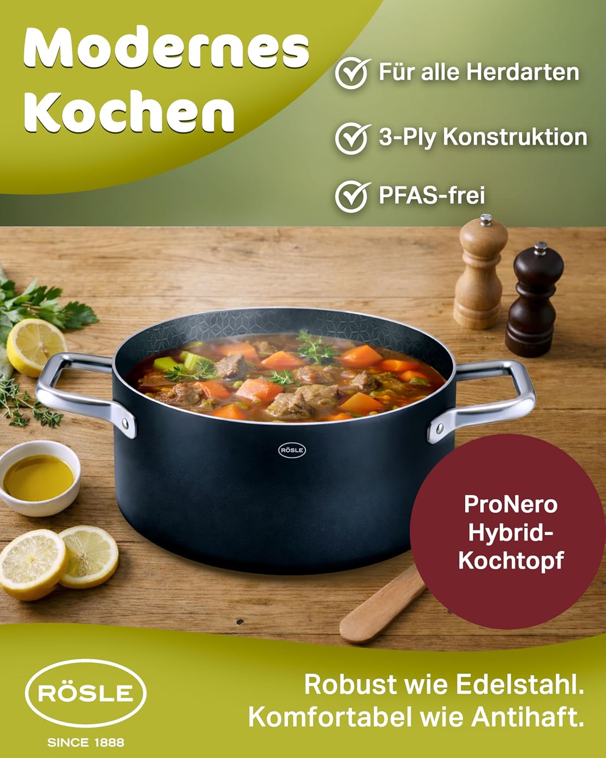 Topfset Ebonic ProNero, Topfset 5 teilig